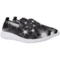 Black And White Floral Fractal Men s Slip On Sneakers View3