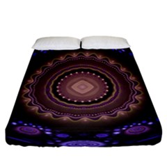 Fractal Neon Blue Energy Fantasy Fitted Sheet (california King Size) by Wegoenart