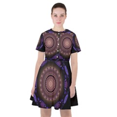 Fractal Neon Blue Energy Fantasy Sailor Dress