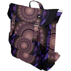 Fractal Neon Blue Energy Fantasy Buckle Up Backpack by Wegoenart