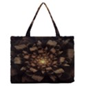 Fractal Flower Floral Bloom Brown Zipper Medium Tote Bag View1