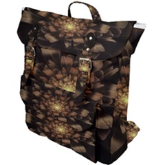 Fractal Flower Floral Bloom Brown Buckle Up Backpack