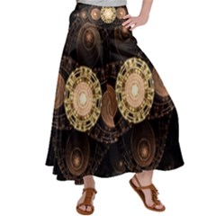 Fractal Design Pattern Fantasy Satin Palazzo Pants