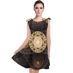 Fractal Design Pattern Fantasy Tie Up Tunic Dress