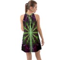 Fractal Purple Lime Pattern Halter Tie Back Chiffon Dress View2