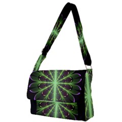 Fractal Purple Lime Pattern Full Print Messenger Bag