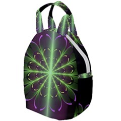 Fractal Purple Lime Pattern Travel Backpacks