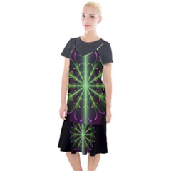 Fractal Purple Lime Pattern Camis Fishtail Dress