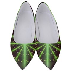 Fractal Purple Lime Pattern Women s Low Heels