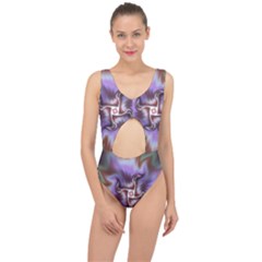 Fractal Rainbow Colorful Pattern Center Cut Out Swimsuit by Wegoenart