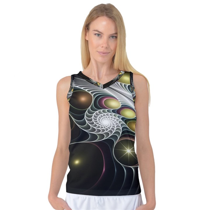 Fractal Bulbs Fantasy Curve Women s Basketball Tank Top