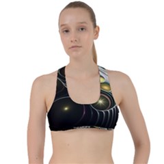 Fractal Bulbs Fantasy Curve Criss Cross Racerback Sports Bra by Wegoenart