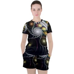 Fractal Bulbs Fantasy Curve Women s Tee And Shorts Set