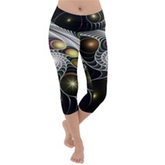 Fractal Bulbs Fantasy Curve Lightweight Velour Capri Yoga Leggings