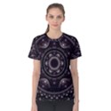 Fractal Mandala Circles Purple Women s Cotton Tee View1