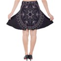 Fractal Mandala Circles Purple Velvet High Waist Skirt View2