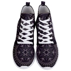 Fractal Mandala Circles Purple Men s Lightweight High Top Sneakers by Wegoenart