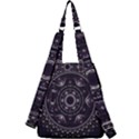 Fractal Mandala Circles Purple Center Zip Backpack View2