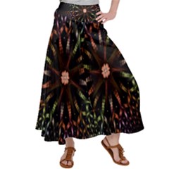 Fractal Colorful Pattern Texture Satin Palazzo Pants