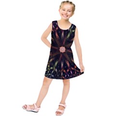 Fractal Colorful Pattern Texture Kids  Tunic Dress by Wegoenart