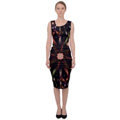 Fractal Colorful Pattern Texture Sleeveless Pencil Dress