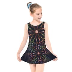 Fractal Colorful Pattern Texture Kids  Skater Dress Swimsuit