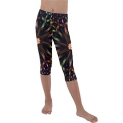 Fractal Colorful Pattern Texture Kids  Lightweight Velour Capri Leggings 