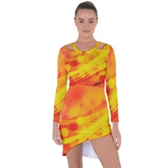 Abstract Background Design Asymmetric Cut-out Shift Dress by Wegoenart