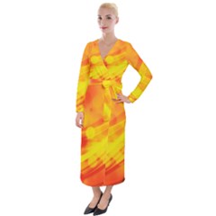 Abstract Background Design Velvet Maxi Wrap Dress