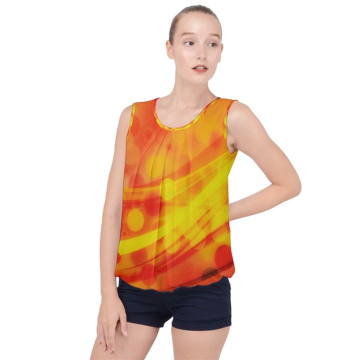 Abstract Background Design Bubble Hem Chiffon Tank Top