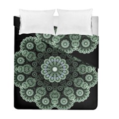 Fractal Green Lace Pattern Circle Duvet Cover Double Side (full/ Double Size) by Wegoenart