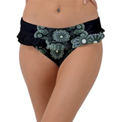 Fractal Green Lace Pattern Circle Frill Bikini Bottom