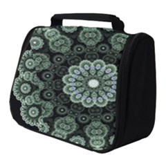 Fractal Green Lace Pattern Circle Full Print Travel Pouch (small)