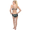 Fractal Green Lace Pattern Circle Layered Top Bikini Set View2