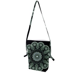 Fractal Green Lace Pattern Circle Folding Shoulder Bag