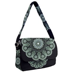 Fractal Green Lace Pattern Circle Courier Bag