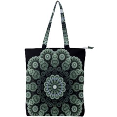 Fractal Green Lace Pattern Circle Double Zip Up Tote Bag