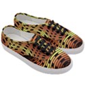 Fractal Orange Texture Waves Women s Classic Low Top Sneakers View3