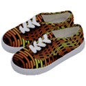 Fractal Orange Texture Waves Kids  Classic Low Top Sneakers View2