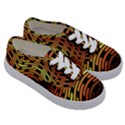 Fractal Orange Texture Waves Kids  Classic Low Top Sneakers View3