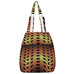 Fractal Orange Texture Waves Center Zip Backpack by Wegoenart