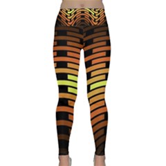 Fractal Orange Texture Waves Lightweight Velour Classic Yoga Leggings