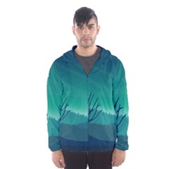 Landscape Wallpaper Background Hooded Windbreaker (men)