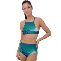 Landscape Wallpaper Background High Waist Tankini Set