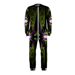 Fractal Green Tin Pattern Texture Onepiece Jumpsuit (kids) by Wegoenart