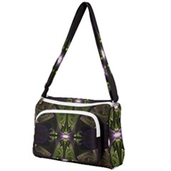 Fractal Green Tin Pattern Texture Front Pocket Crossbody Bag