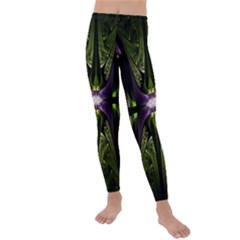 Fractal Green Tin Pattern Texture Kids  Lightweight Velour Leggings