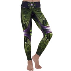 Fractal Green Tin Pattern Texture Kids  Lightweight Velour Classic Yoga Leggings