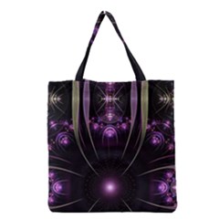 Fractal Purple Elements Violet Grocery Tote Bag by Wegoenart