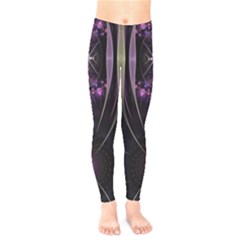 Fractal Purple Elements Violet Kids  Legging by Wegoenart